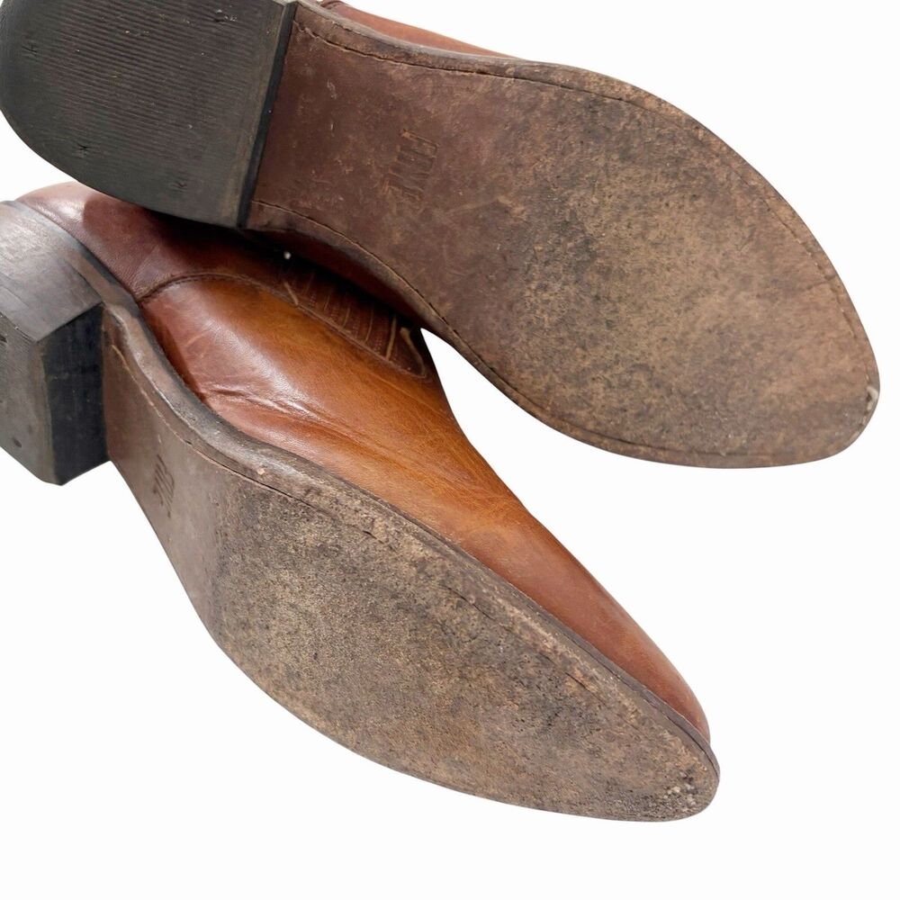 Frye Billy Shootie 6 1/2 B Brown Leather Ankle Boot Classic Western - Picture 9 of 11